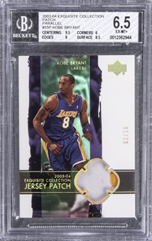2003-04 UD "Exquisite Collection" Patch Parallel #15P Kobe Bryant Game Used Patch Card (#02/10) – BGS EX-MT+ 6.5